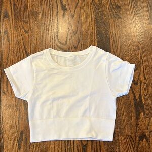 Aerie thick white crop tee